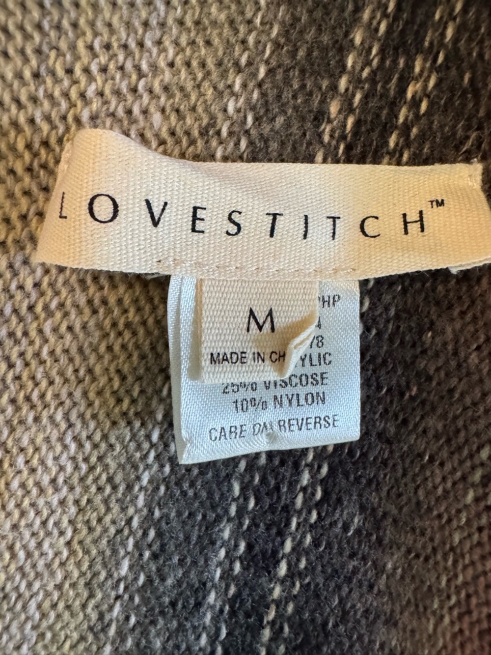 Lovestitch Neutral Striped Knit Cardigan M - Picture 6 of 6